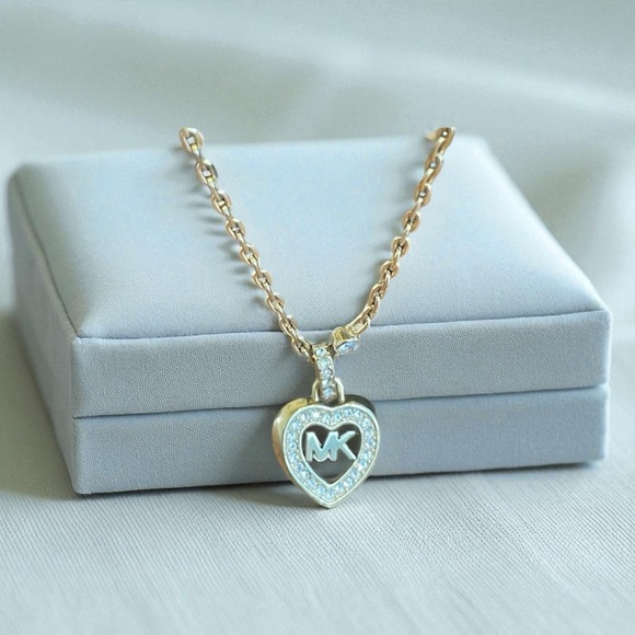 MICHAEL KORS Gold-Tone Heart Pendant Necklace - Picture 1 of 13
